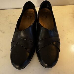 Clarks Black Leather Loafers